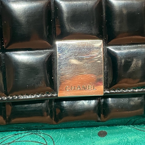 Chanel Black Patent Leather Chocolate Bar Long Wallet with COA - Picture 12 of 16